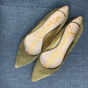 SAM EDELMAN SUEDE GREEN POINTED TOE FLATS 💎